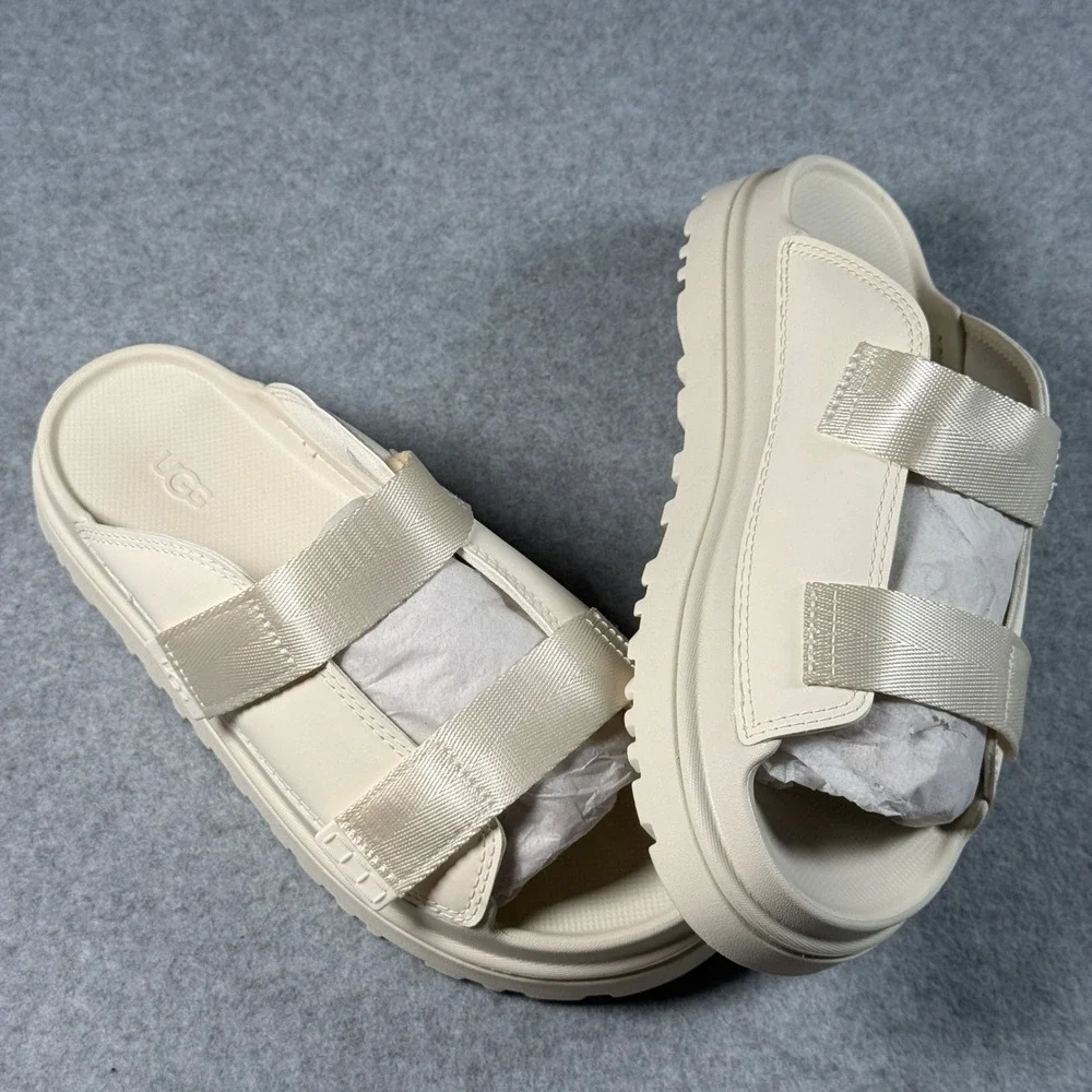 UGG Goldenglow Slide Kids 6 Beige Sandals New With Box 1166513K